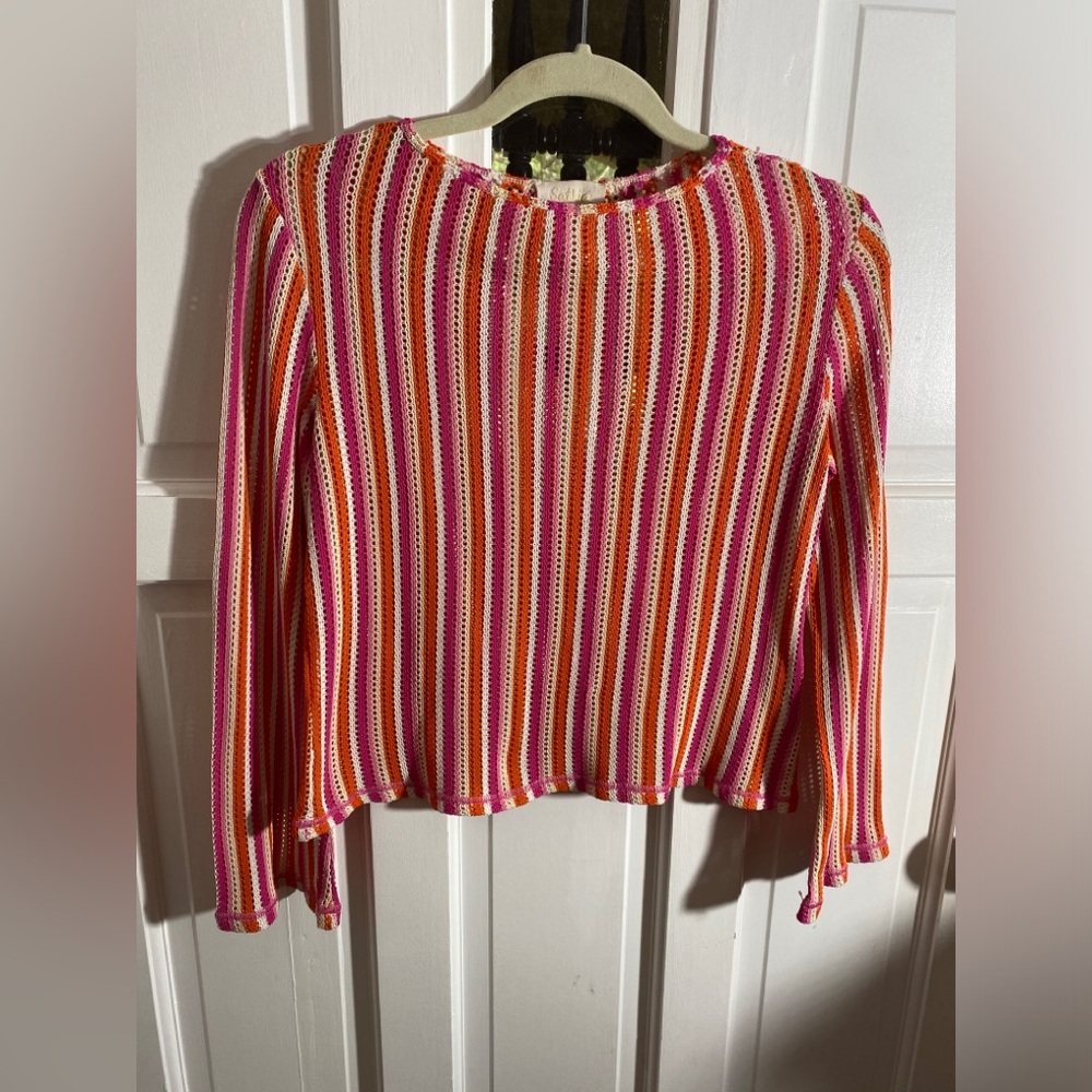 Sathia Italian cotton Colorful Striped Long Sleeve Top